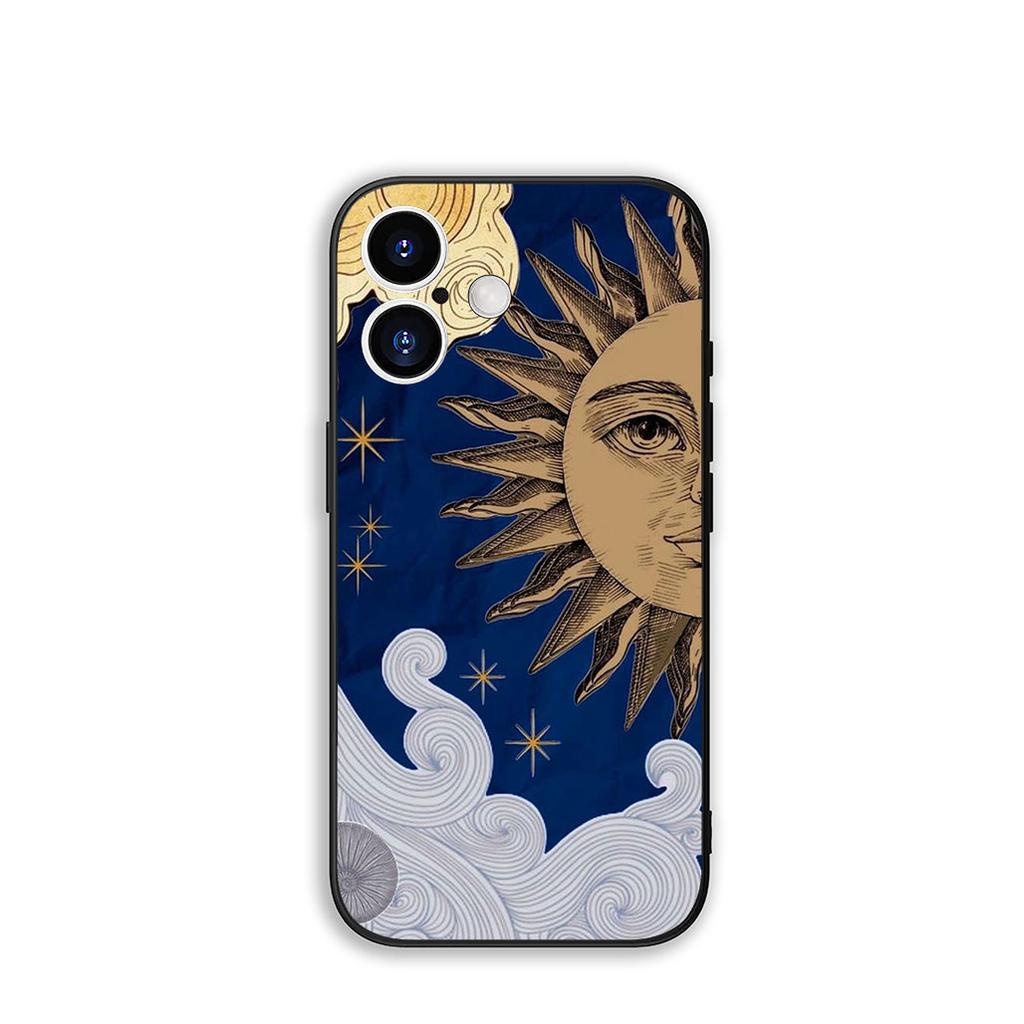 Для OPPO A54 A40 A60 A80 A18 A16 A17 A38 A78 A79 A57 A55 A96 A15 A12 Чехол для телефона Смешное лицо Солнце Луна Корпус
