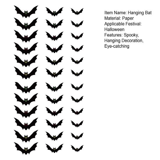 Halloween Hanging Bats Decorations Large Flying Bats with Glowing Eyes for Indoor Outdoor Tree Porch Yard Lawn Home Decor