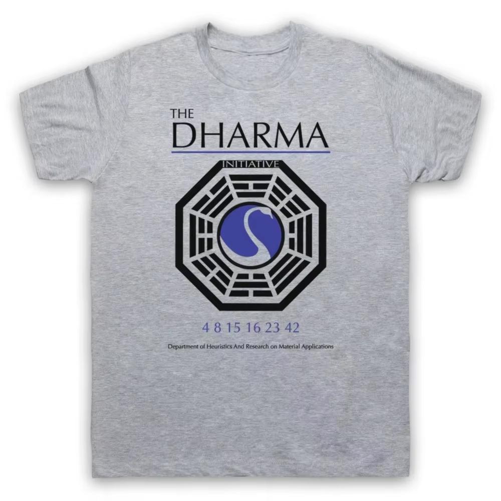TV drama Lost The Dharma Initiative 100cotton unisex shirt 2026 Summer New Oneck Mens Y2k Short Sleeve Tshirt fan gift