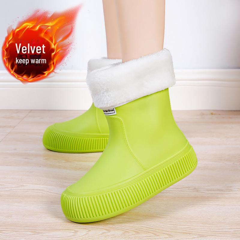 Модные женские водонепроницаемые резиновые сапоги 2024 года — нескользящие, удобные и прочные для кемпинга