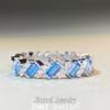 S925 Sterling Silver Aquamarine & Zircon Eternity Band Ring