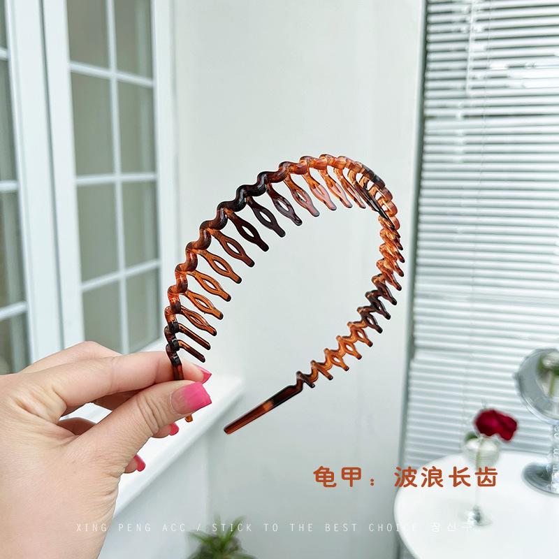 Women's Fashionable and Versatile Hairband for Going Out, Crushed Hairpin with Teeth, Non-slip Face Washing Headband Headdress