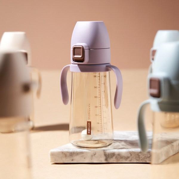 Mother K Basic PPSU One Touch Weight Соломенная чашка 300 мл + набор для наполнения прямой соломинки, 1 комплект, синий (чашка)