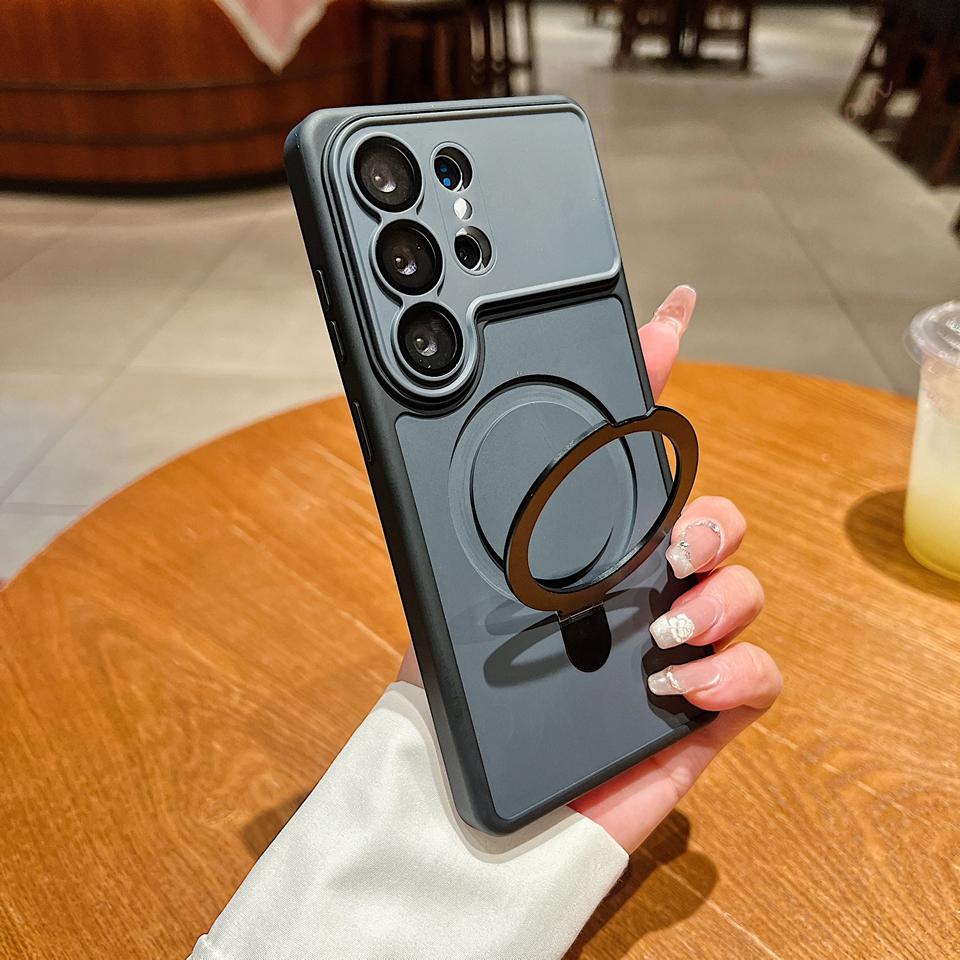 Matte Magnetic Stand Phone Case for Samsung Galaxy S26 Ultra S26 Plus Official Len Camera Protector Cover