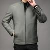 Мужская куртка из натуральной кожи, модная кожаная куртка для папы с воротником-стойкой, повседневная мужская куртка без необходимости глажки