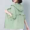 Женская куртка большого размера, летняя рубашка, короткая секция, повседневная куртка с капюшоном, ветрозащитная куртка для активного отдыха