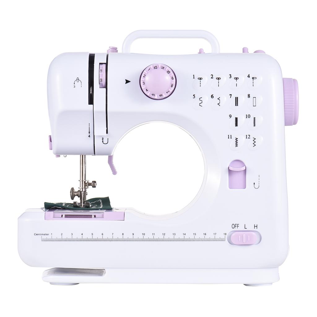 Высококачественная многофункциональная бытовая швейная машина, регулируемая 2-скоростная педаль со светодиодной подсветкой, 12 стежков