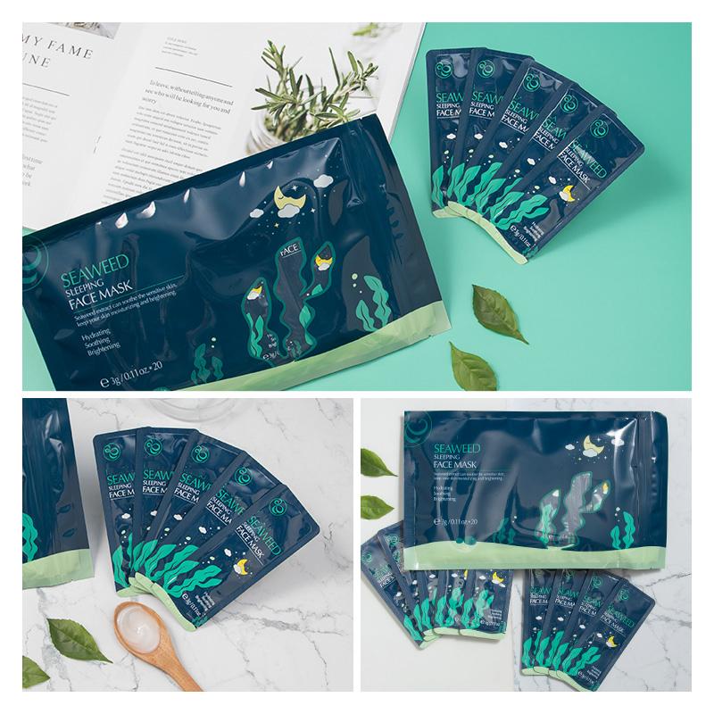3 г * 15 шт. Маска для сна из морских водорослей для лица в маленьких пакетиках, средства по уходу за кожей лица, увлажняющая маска для лица