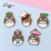 Totoro Miyazaki Pendant: Cute Cartoon Alloy Keychain Charm with Drip Oil Finish