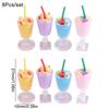 8Pcs/set Mini Ice Cream Figurines Cute Ice Cream Miniature Food Toys Model  Photo Props