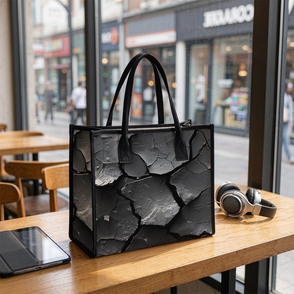 Crack Pattern Tote Bag Large Capacity Casual Shoulder Handbag For Daily Use