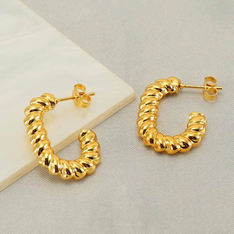 Новая Мода Серьги из Нержавеющей Стали Спиральный Дизайн Ретро Премиум Титановая Сталь Легкие Роскошные Серьги Ветер Женщины