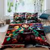This Three-piece Anime Print (Kimetsu No Yaiba) Bedding Set—including A Duvet Cover and Two Pillowcases—is The Perfect Holiday