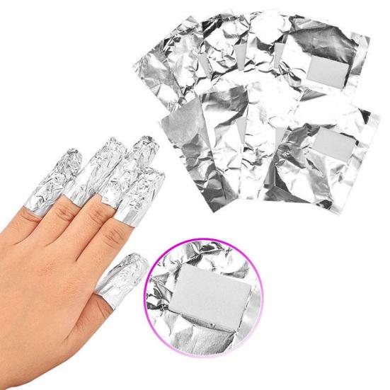 100 шт обертывания для ногтей из алюминиевой фольги, средства для снятия акрилового гель-лака для дизайна ногтей