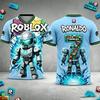 Майка для мальчиков Roblox Игровая 3D Печать Мультяшный Персонаж Стиль Джерси Короткий Рукав Детская Летняя Спортивная Повседневная Футболка