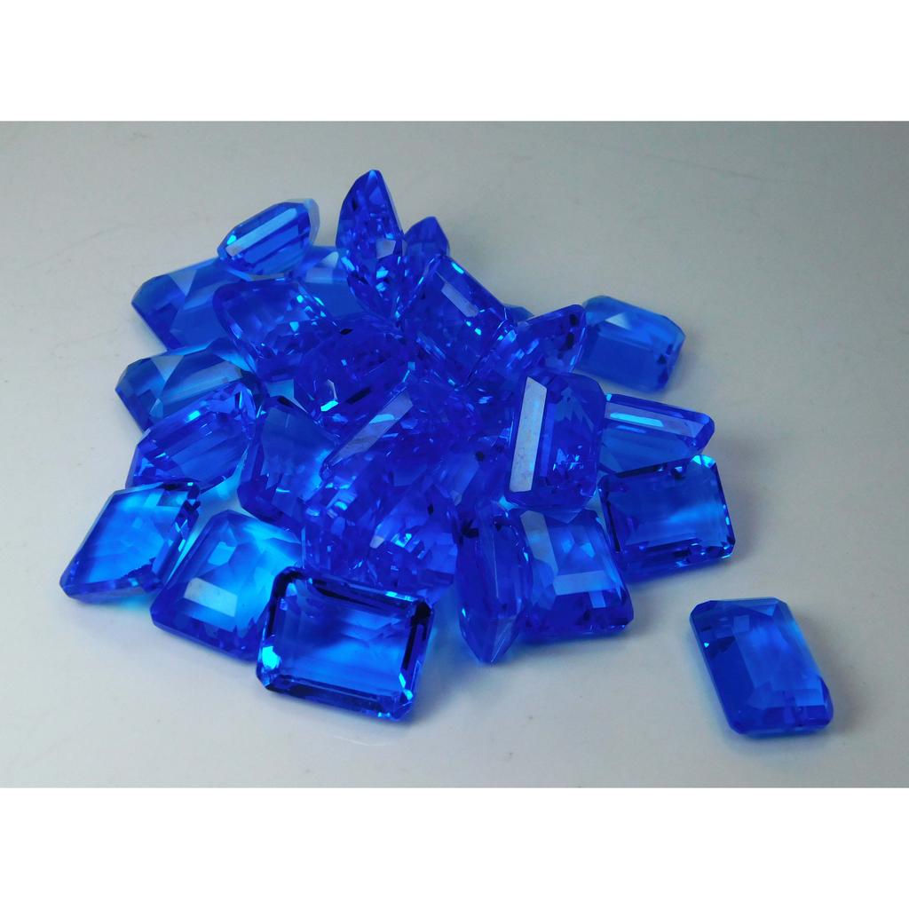100 Ct Topaz Mix Shape Blue Lab-Created Big Loose Gemstones AA+++ Lot