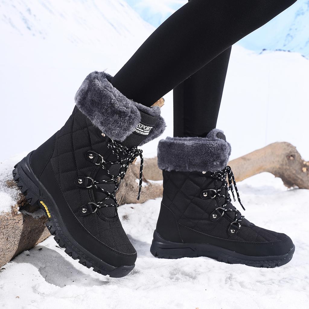TUINANLE Warm Winter Boots Women Cotton Shoes High Top Snow Boots Fashion Mother Plush Shoes