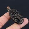 Black Tourmaline Rough Tree Of Life Gemstone Pure Copper Wire Wrapped Handmade Jewelry Pendant