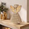 Holiday Countdown Calendar Wooden Angel Christmas Advent with 24 Storage Drawers, Gift for Kids to Tabletop Decoration Winter Party Favors Organizer