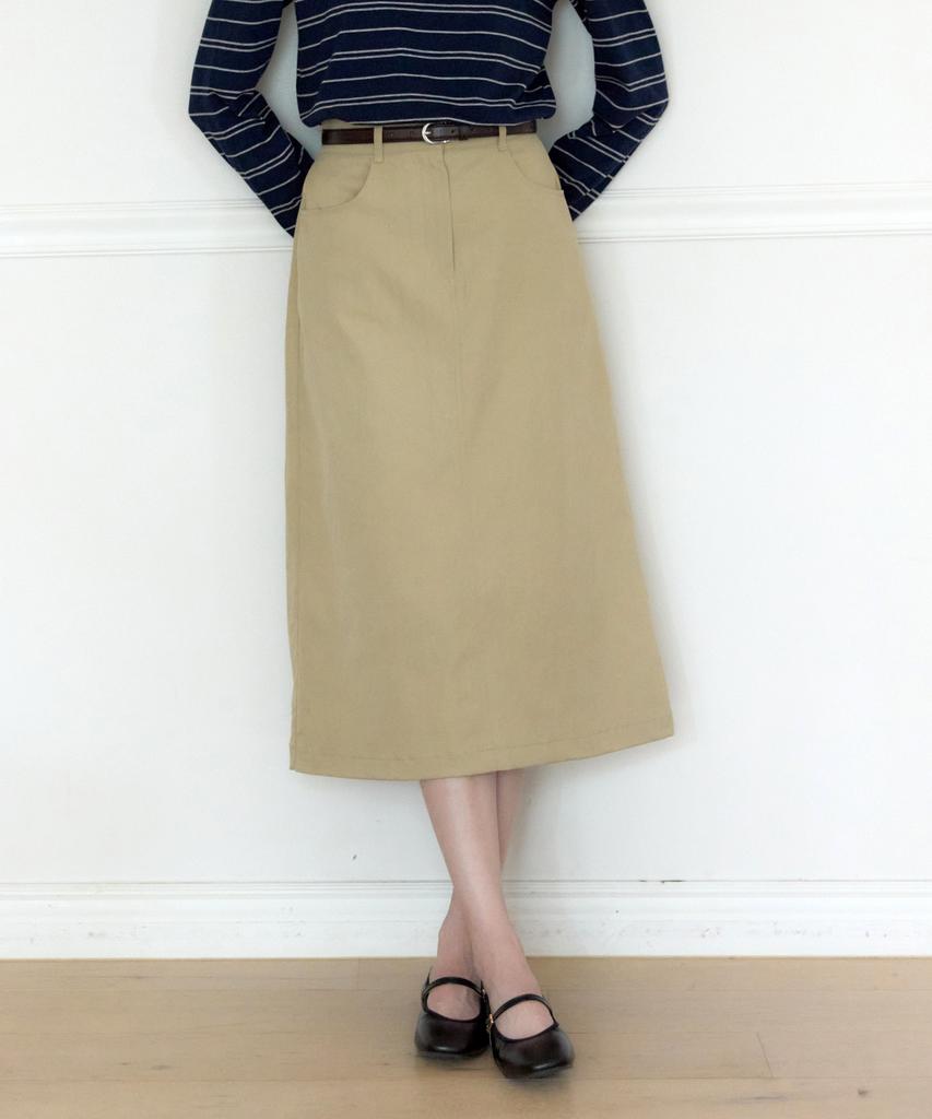 Our Hope Soft Stretch A-Line Skirt - Beige