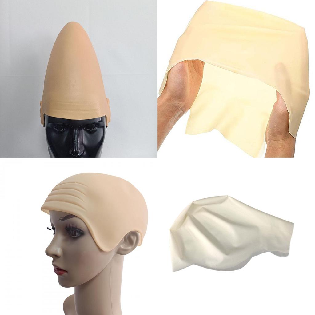 Premium Quality Latex Bald Cap Realistic Skin Texture Easy To Apply Halloween Cosplay Accessories