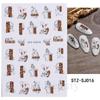 3D Fall Nail Stickers Gold Leaf Cotton Flowers Transfer Decals Nail Adhesive Sliders Manicure 2023 Autumn Decorations TRSTZ-SJ