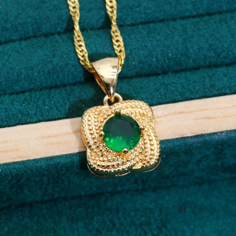 Антиаллергенный цирконовый браслет, ожерелье, серьги, кольцо, комплект женских украшений