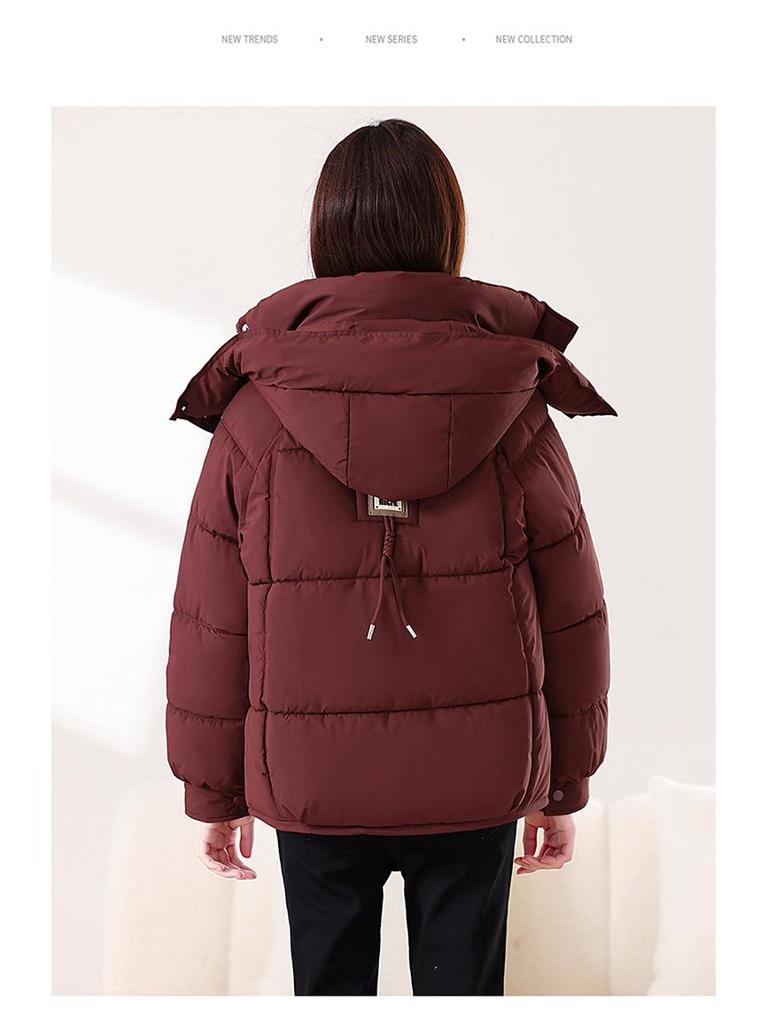 2025 Women's Short Cotton-Padded Jacket: New Korean Style, Fashionable Thick Bread Coat for Winter Outerwear.