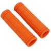 1 пара резиновых велосипедных ручек, противоскользящие ручки руля для горного, дорожного, городского велосипеда, оранжевые