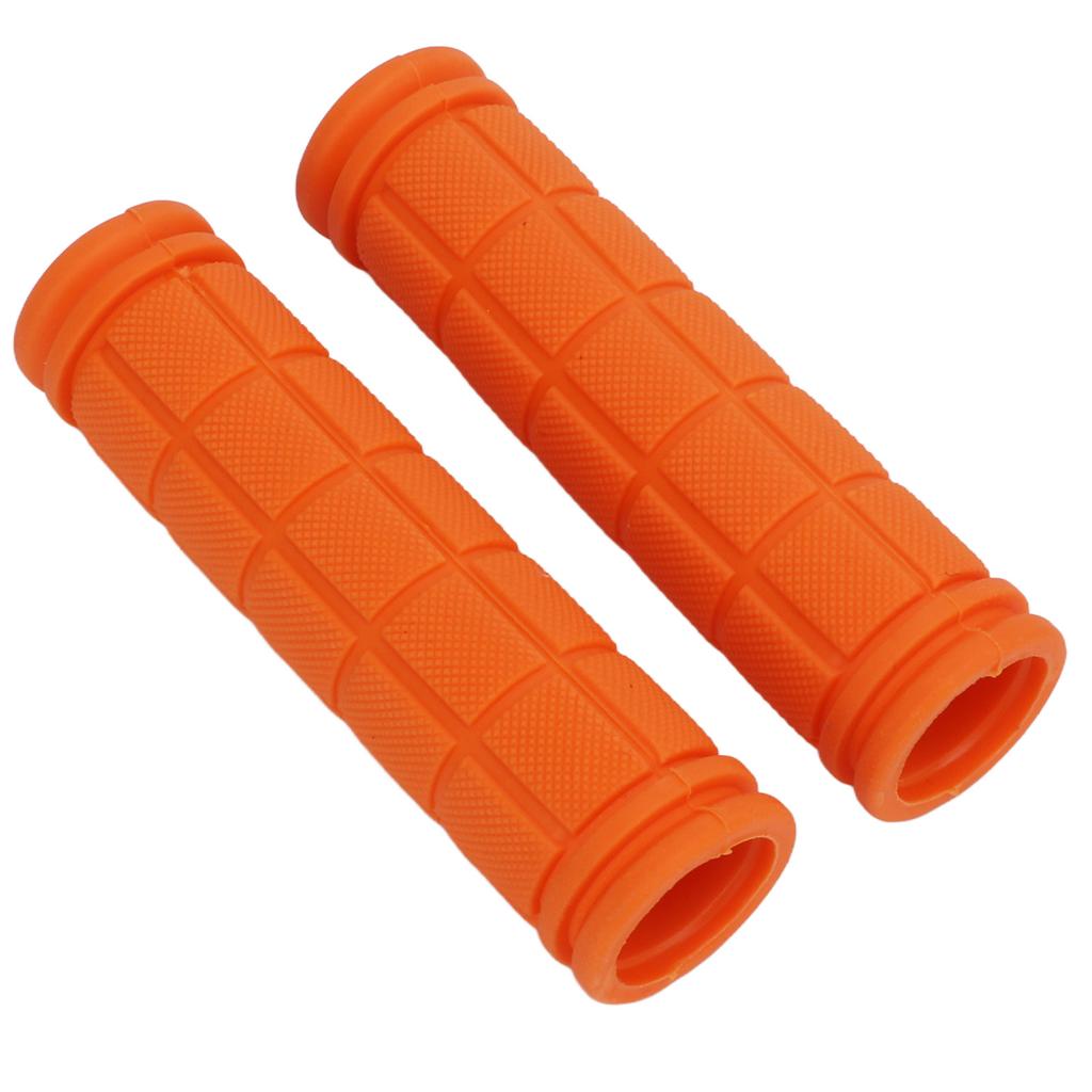 1 пара резиновых велосипедных ручек, противоскользящие ручки руля для горного, дорожного, городского велосипеда, оранжевые