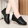 Spring Soft Leather Thick Bottom Women Shoes Wedges Cutout Breathable Sneakers Platform Lightweight Mom Loafers