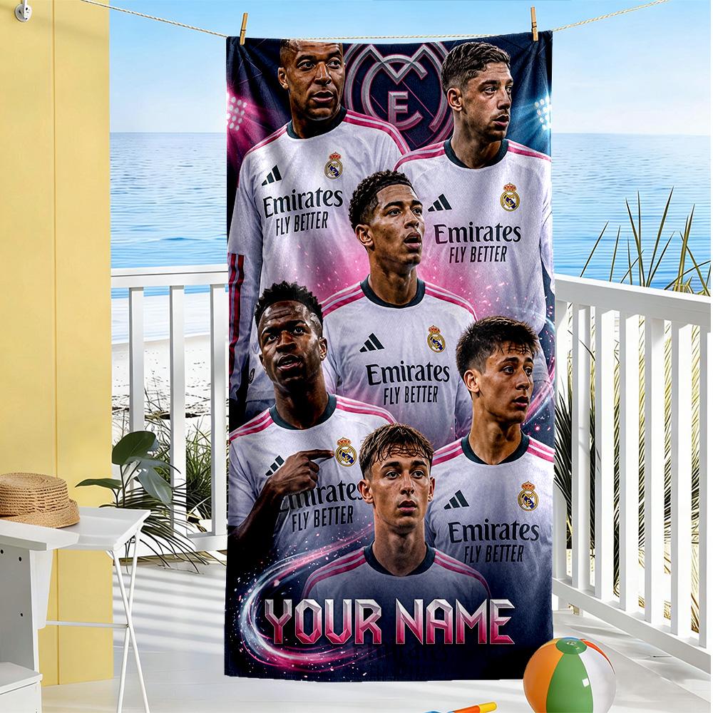 Mbappe Customizable Name Beach Towel Super Soft Microfiber Quickdry Fabric Suitable For Sports Travel Swimming Yoga Bathroom Beach And Pool