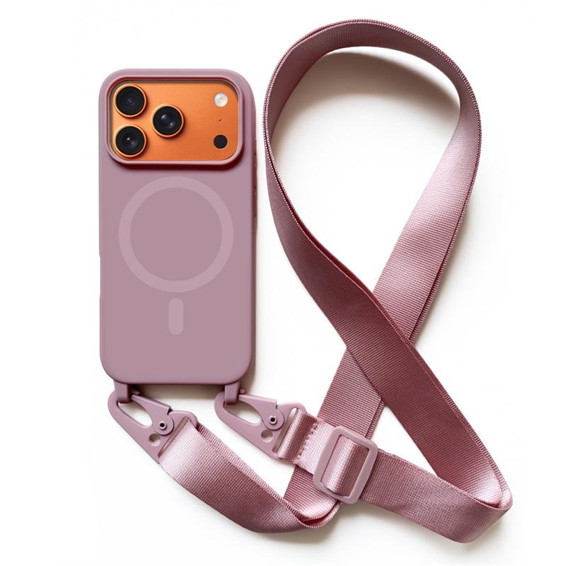 Чехол-кошелек на ремешке через плечо Для iphone 17 Air 16 15 14 13 12 Mini 11 Pro Max Plus Для Magsafe Силиконовый Мягкий Магнитный Задний Чехол