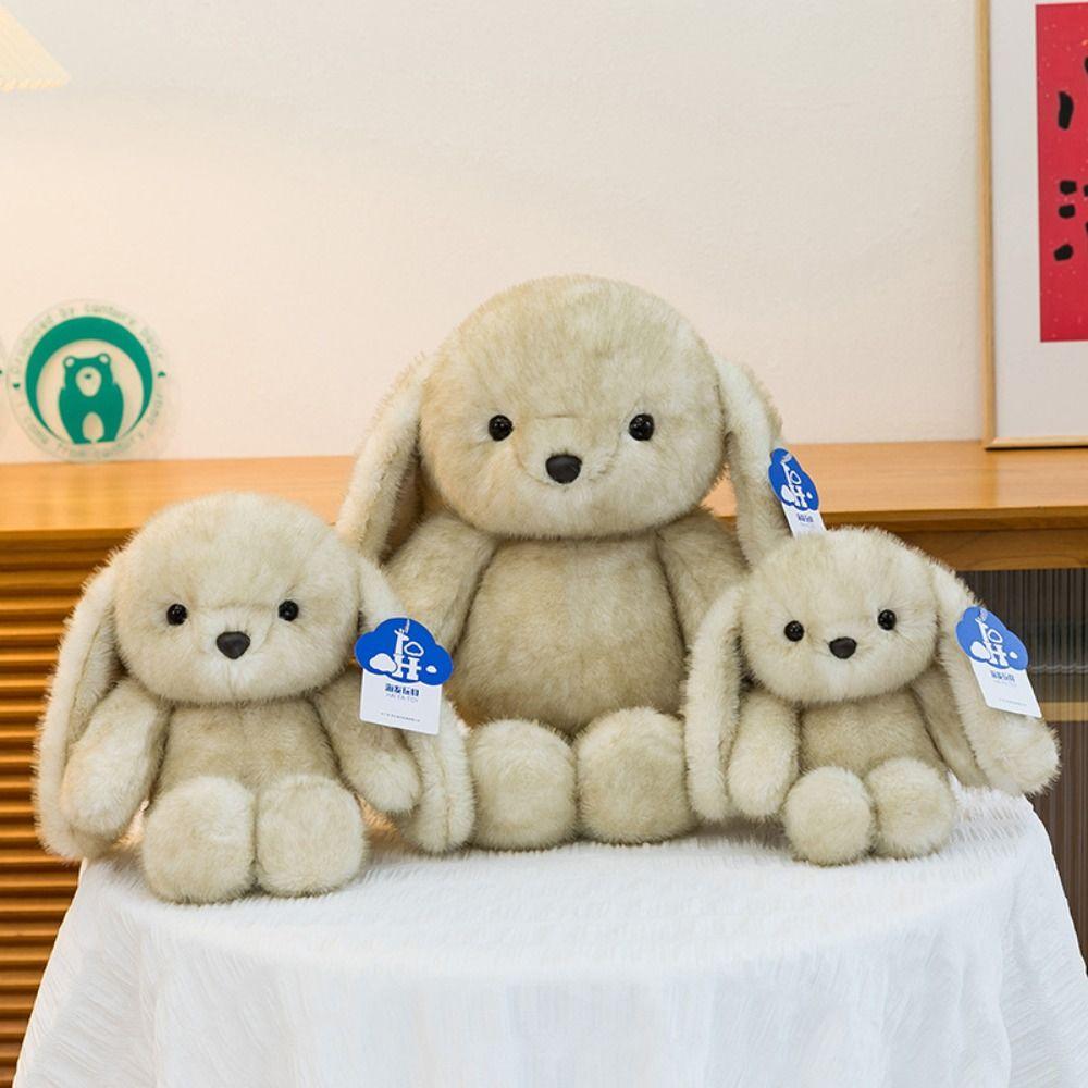 Fluffy Big Ear Rabbit Plush Toy Interactive Stuffed Animals Rabbit Toy Birthday Parties