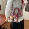 Change Bag 2025 New Retro Cute Messenger Bag Plaid Earphones Handbag Commuter Shoulder Bag