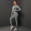 European-American Seamless Peach Lift Yoga Suit: Women's Two-Piece Running & Fitness Set.