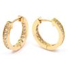 [M8937] - Gold Plated Hoop Earrings 'Cristal Plénitude' White Gold - 20 Mm 3 Mm