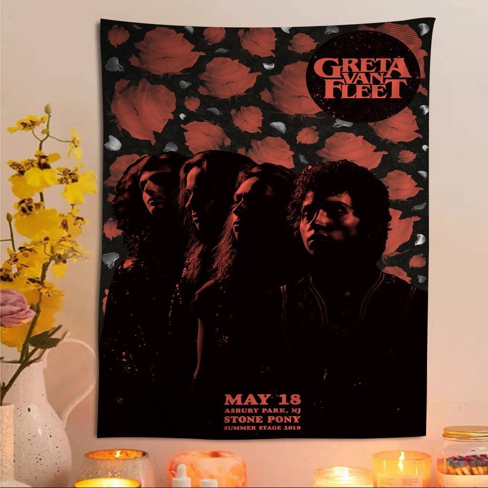 Greta Van Fleet Rock Band Cartoon Tapestry Art Science Fiction Room Home Decor Art Home Decor