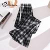 Women's High-Waist Plaid Straight-Leg Casual Pants