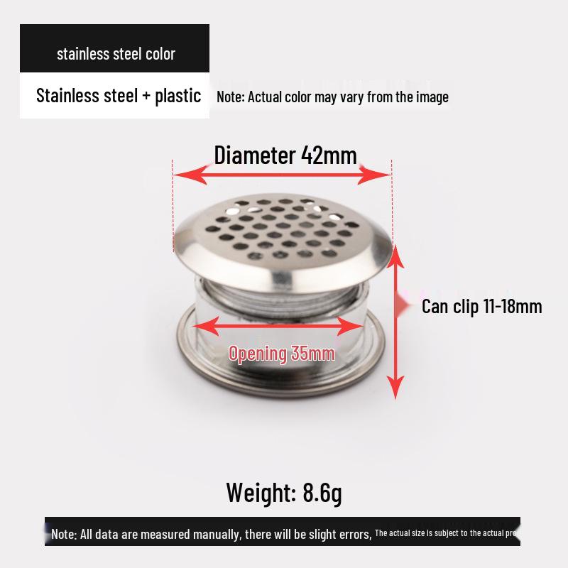 Круглая вентиляционная крышка из нержавеющей стали для обувных и кухонных шкафов