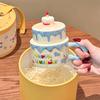 Creative Cute Cake Mug Gift Box Cute Ceramic Cup with Lid Spoon Couple Water Cup Birthday Gift