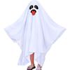 Scary Ghost Poncho Robe White Ghost Cosplay Costume Funny Halloween Cloak Cape  Stage Performance