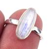 Кольцо из серебра 925 пробы с натуральным радужным лунным камнем ручной работы, размер 6 N9W70