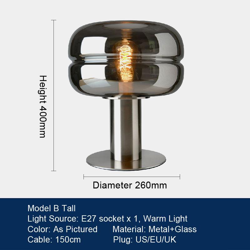LED Table Lamp Bedroom Bedside Lamp Minimalist Art Decoration Designer Glass Desk Light