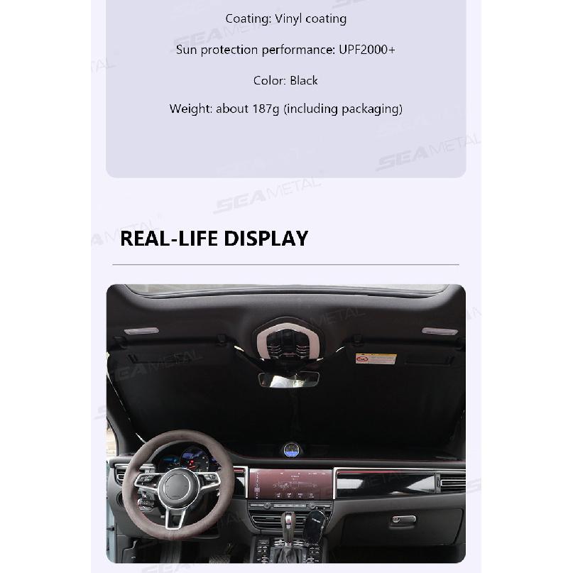 SEAMETAL Car Windshield Sunshade Cover Foldable Car Front Window Sun Shade 99.95% UV Block Protection UPF2000+ Car Curtain CoverWindshield Sunshades
