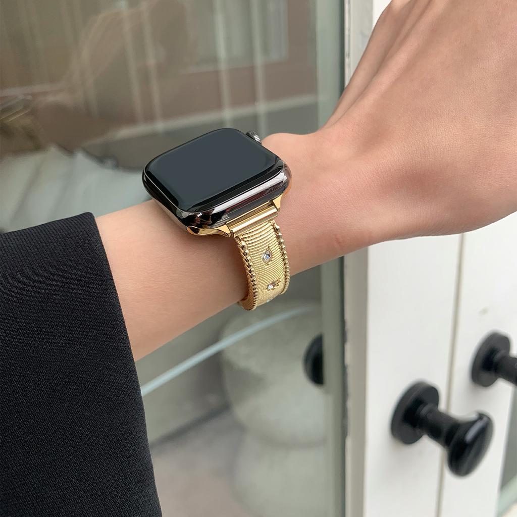 Ремешок для Apple Watch Series 10 9 8 7 SE 6 5 4 3 2 1 42 мм 41 мм 40 мм 38 мм ремешок для часов из нержавеющей стали со стразами