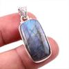 Natural Labradorite Gemstone 925 Solid Sterling Silver Jewelry Pendant 1.5" K4e54