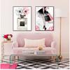 Canvas Painting Decoration Pictures Living Room Fashion Girl Paris Perfume Flower High Heels Nordic Posters And Prints Wall Art