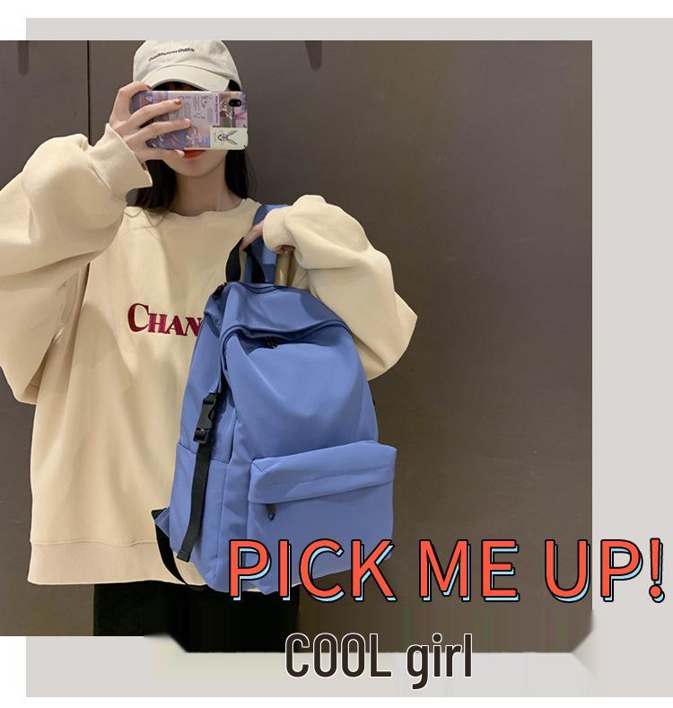 Женский нейлоновый рюкзак в японском и корейском стиле - Однотонный, Легкий, Модный для учеников старшей школы и студентов колледжа.