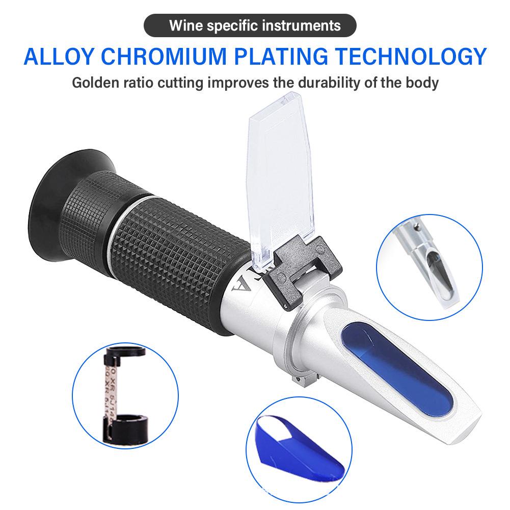 Handheld Refractometer: 0-40% Brix, 0-25% Alcohol for Fruit Wine Concentration Detection